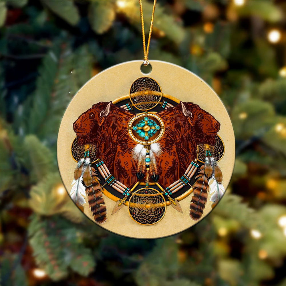 Buffalo Dreamcatcher Native American Ornament WCS