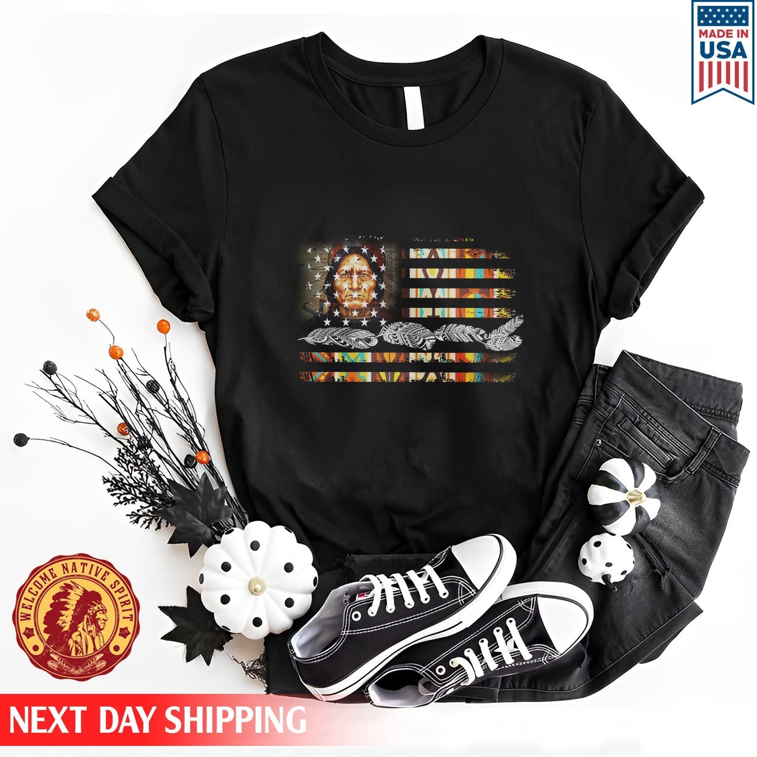Native American Flag Feather Women Unisex T-Shirt/Hoodie/Sweatshirt