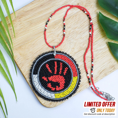 Indigenous Women Handmade Beaded Wire Necklace Pendant Unisex With