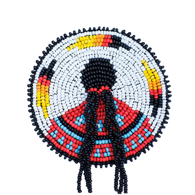Indigenous Women Handmade Beaded Patch Necklace Pendant