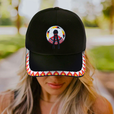 MMIW Indigenous Women Cotton Unisex Baseball Cap With Beaded Patch Brim Native American Style
