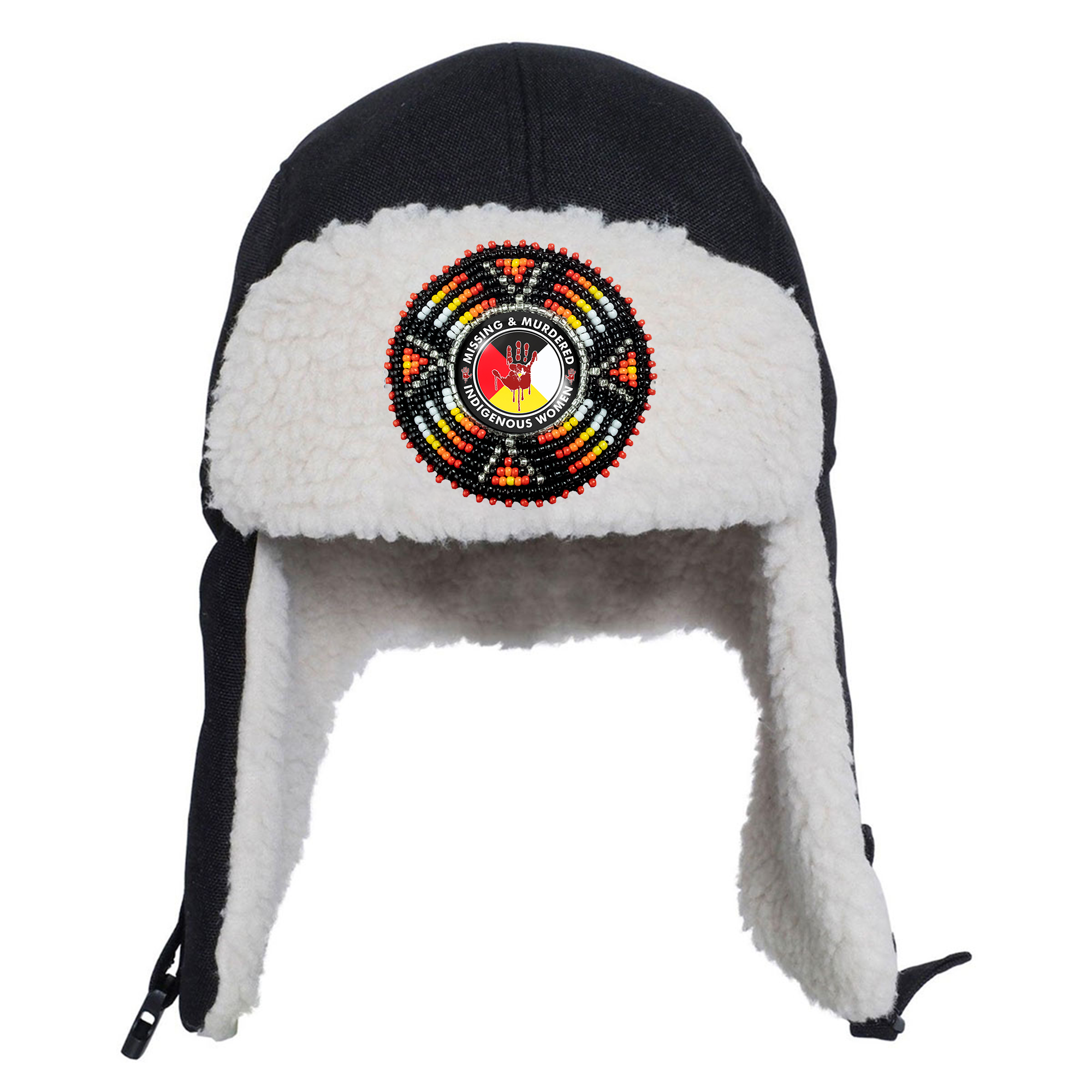 SALE 50% OFF - MMIW Beaded Winter Trapper Hats For Men Women Native American Style