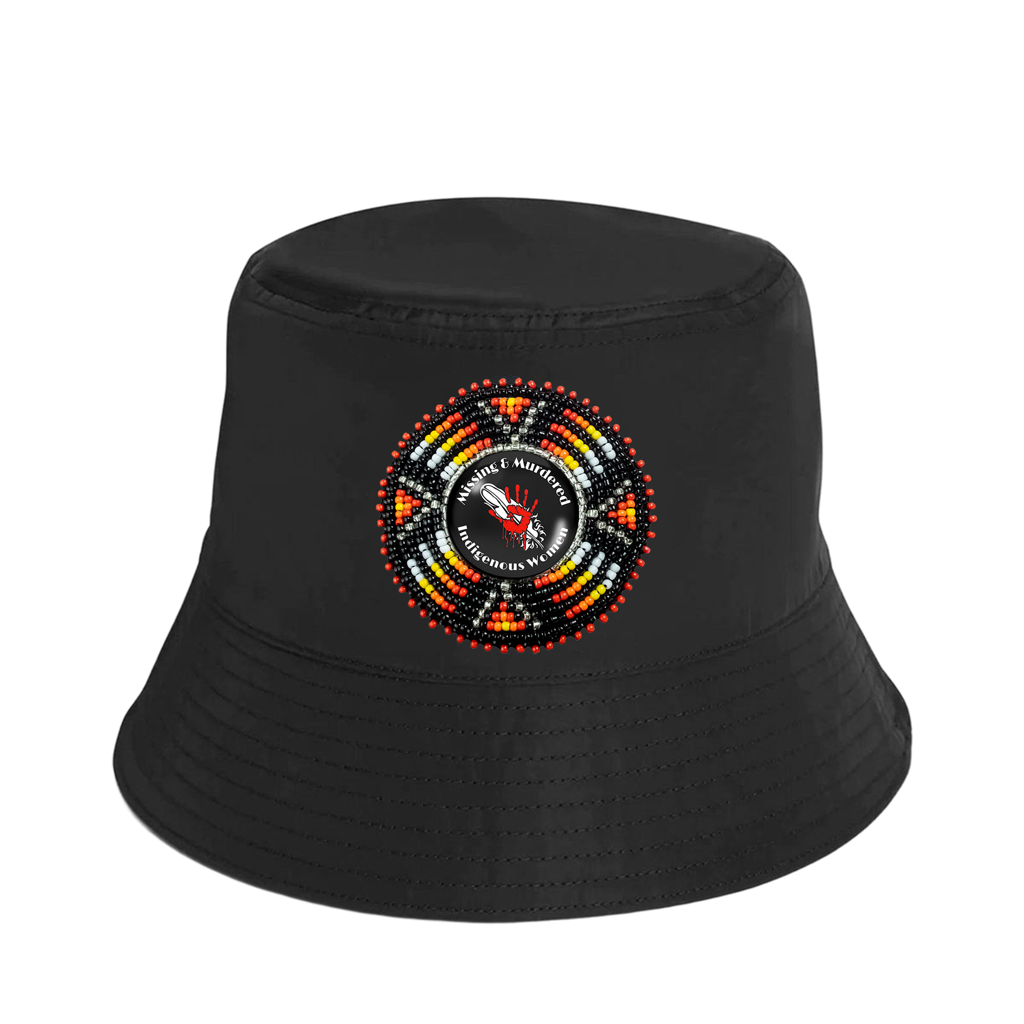 SALE 50% OFF - Missing and Murdered Women Beaded Unisex Cotton Bucket Hat with Native American
