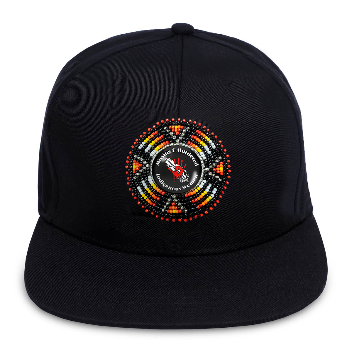 SALE 50% OFF - MMIW Beaded Snapback With Patch Cotton Cap Unisex Native American Style