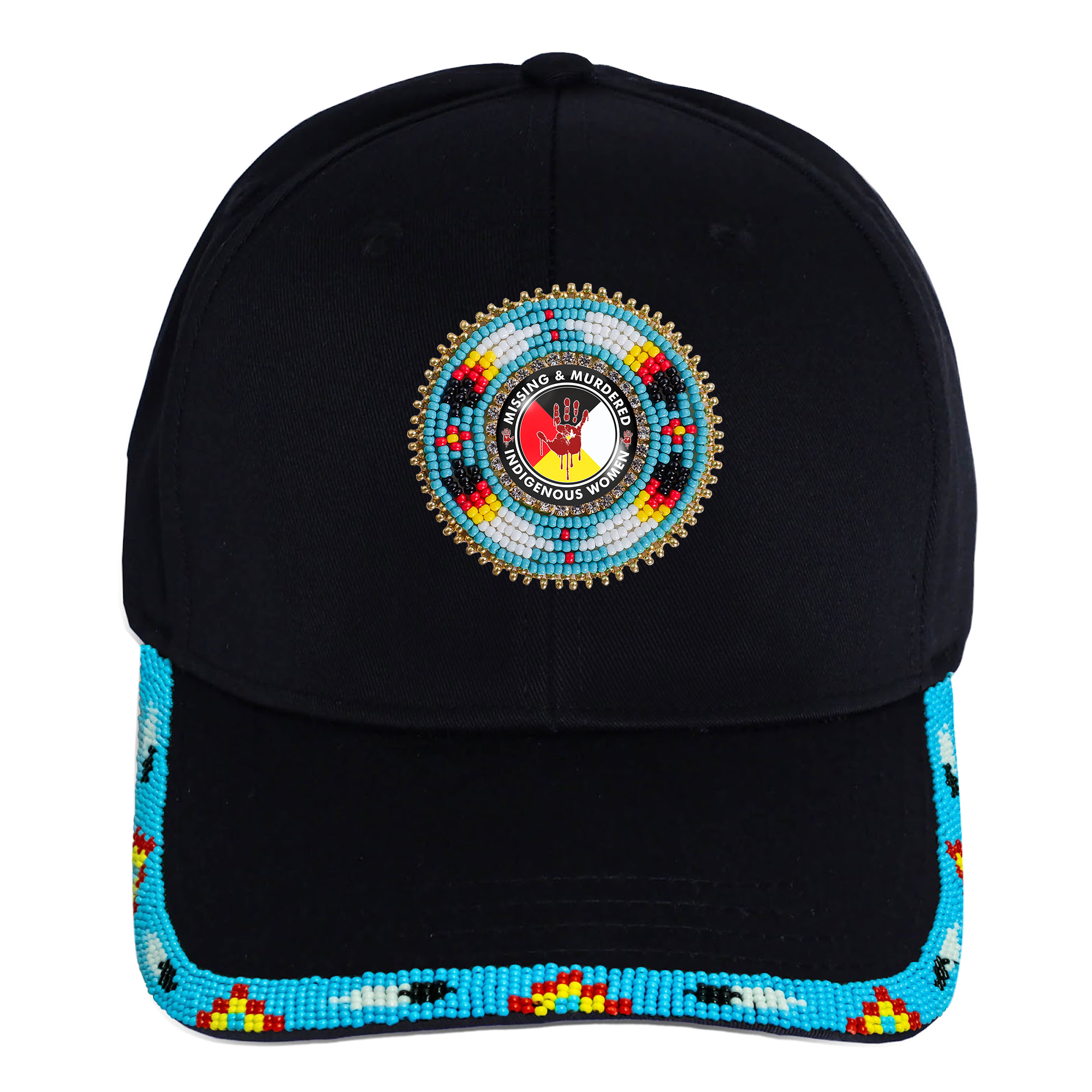 SALE 50% OFF - MMIW Red Hand Baseball Cap With Patch Brim Unisex Native American Style