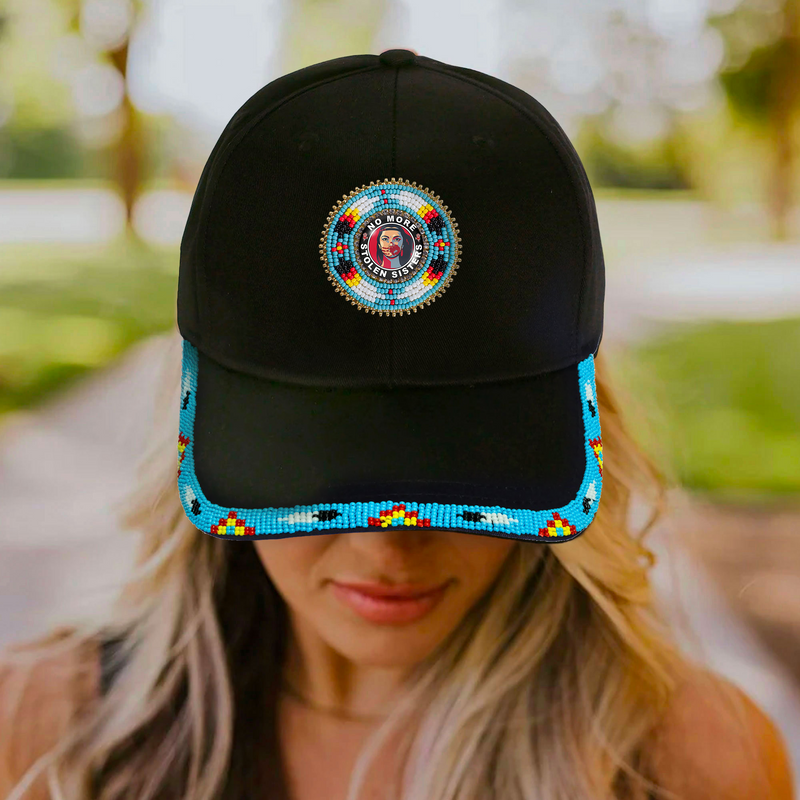 SALE 50% OFF - Mo More Stolen Sister  Baseball Cap With Patch And brim Cotton Unisex Native American Style