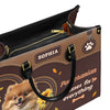 Pomeranian Dog Kisses Fix Everything Leather Handbag V020
