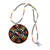MMIW Red Hand Sunburst Beaded Patch Necklace Pendant Unisex With Native American Style