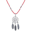 Long Silver Dreamcatcher Black Dusk Handmade Beaded Necklace For Women With Native American Style