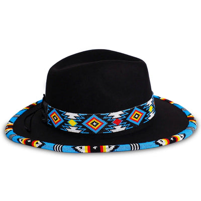 Payette Pattern Fedora Hatband For Men Women Beaded Brim With Native American Style
