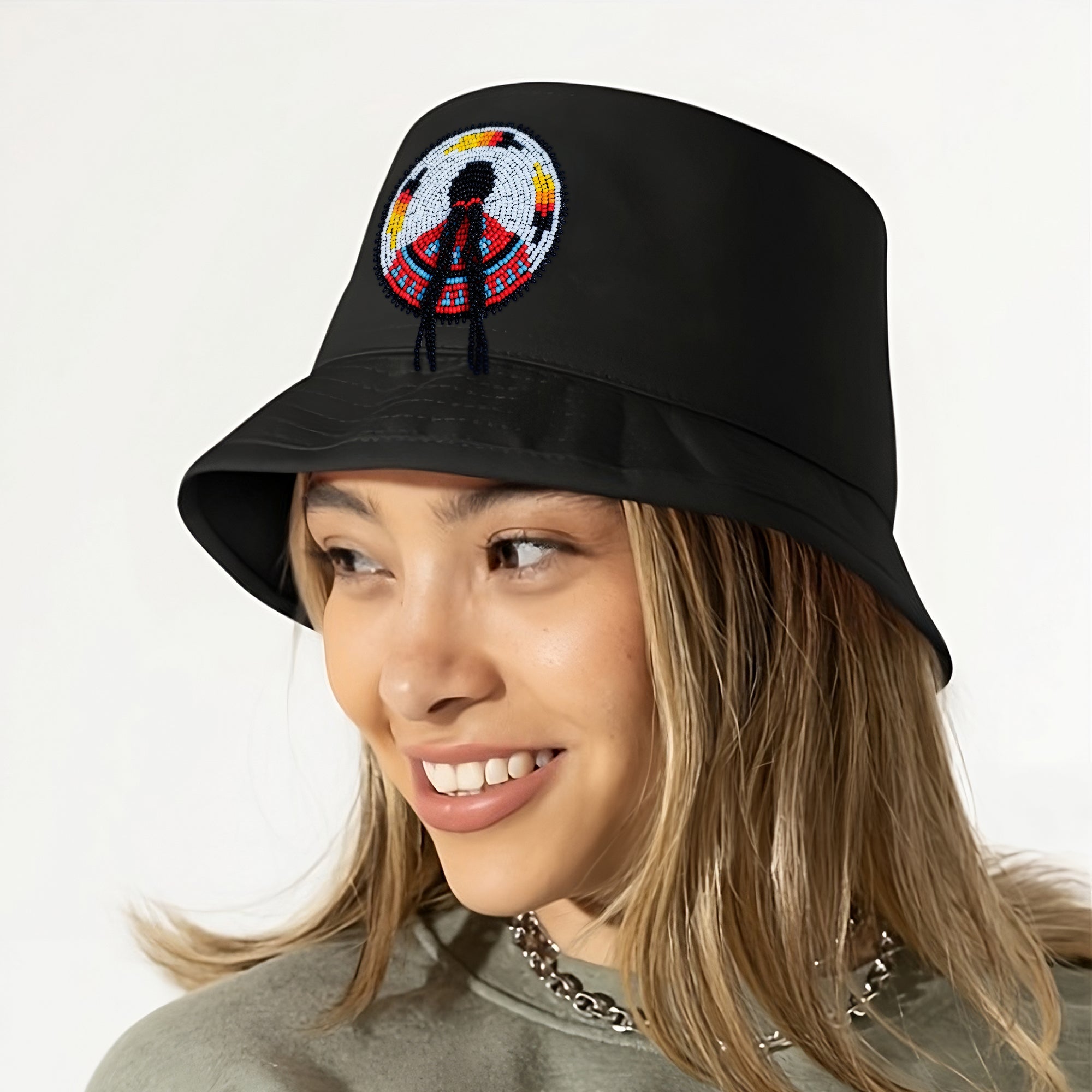SALE 50% OFF - Indigenous Women Beaded Unisex Cotton Bucket Hat with N -  Welcome Native Spirit US