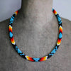 Unisex Dark Blue Pattern Beaded Handmade Necklace Native American Style