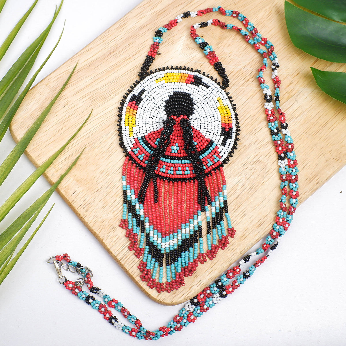 MMIW Long Handmade Beaded Premium Necklace For Women Native American Style