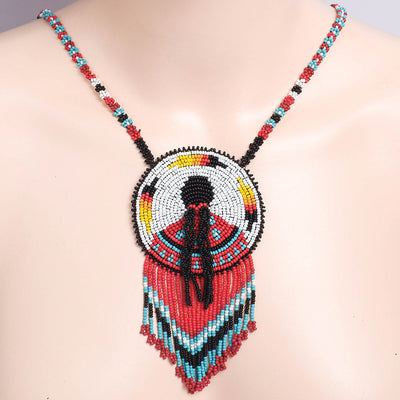 Combo MMIW Handmade Beaded Necklace And Earrings Unisex With Native American Style