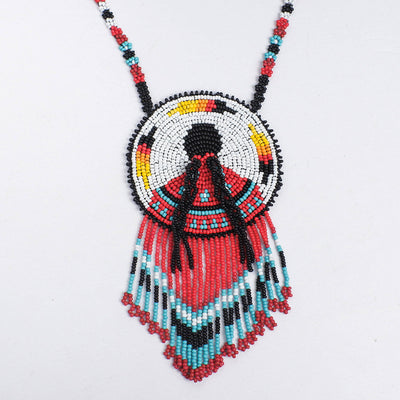 MMIW Long Handmade Beaded Premium Necklace For Women Native American Style