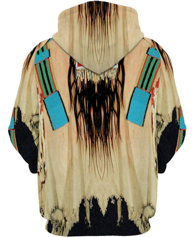 Native Patterns Pale Yellow 3D Hoodie - Native American Pride Shop