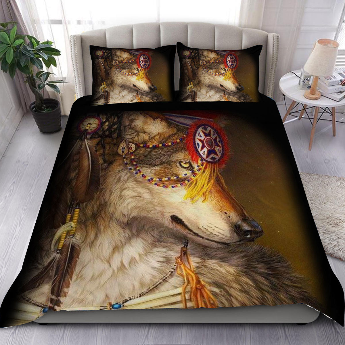 Native Wolf Brown Bedding Set WCS