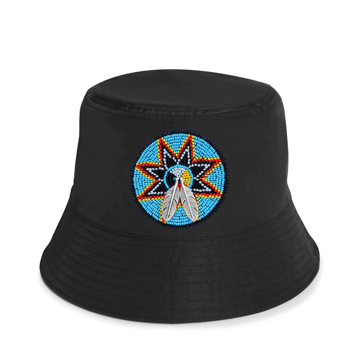 SALE 50% OFF - Medicine Beaded Unisex Cotton Hat with Native American