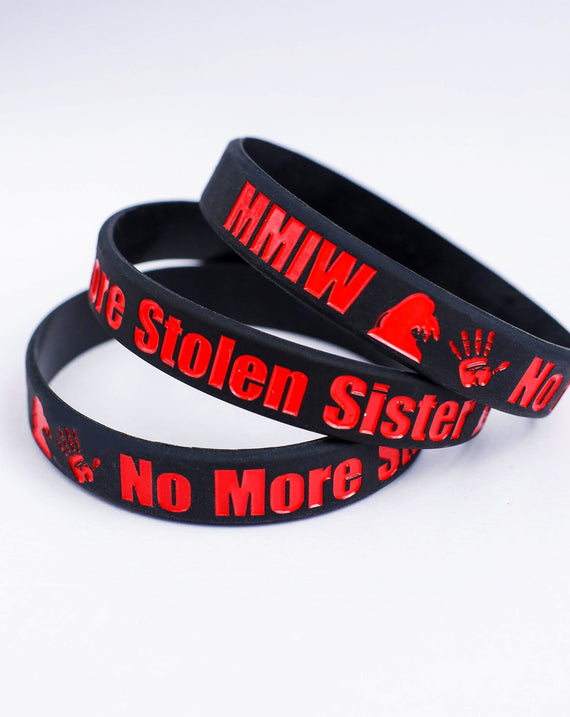 SALE OFF 50% - MMIW No More Stolen Sisters Silicone Wristband - Debossed Color V001