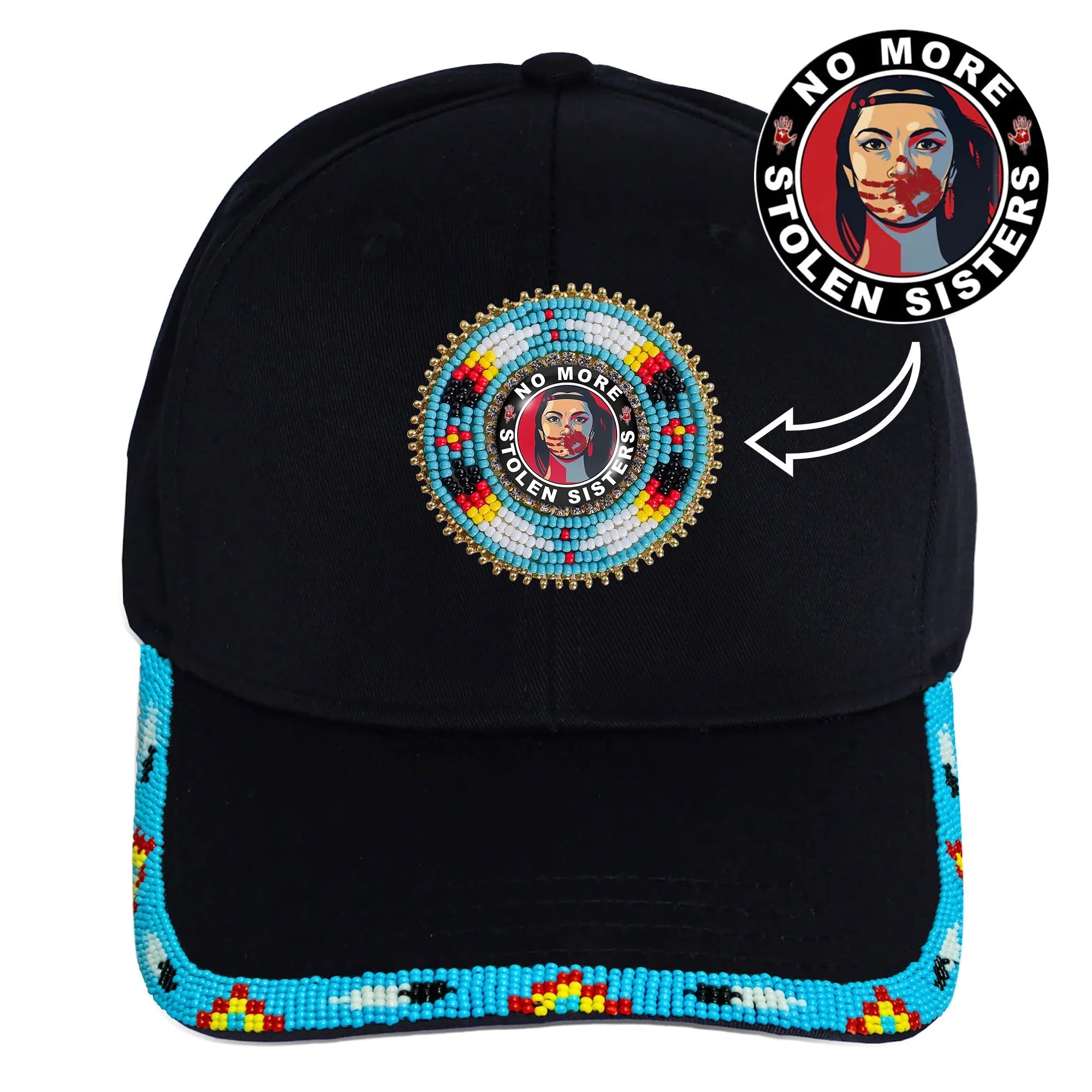 SALE 50% OFF - Mo More Stolen Sister  Baseball Cap With Patch And brim Cotton Unisex Native American Style