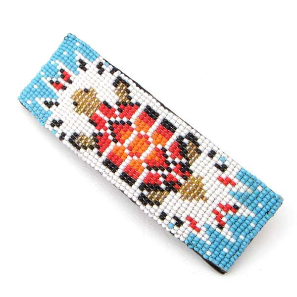 Beaded Barrette French Clip Turtle Design Rectangular WCS