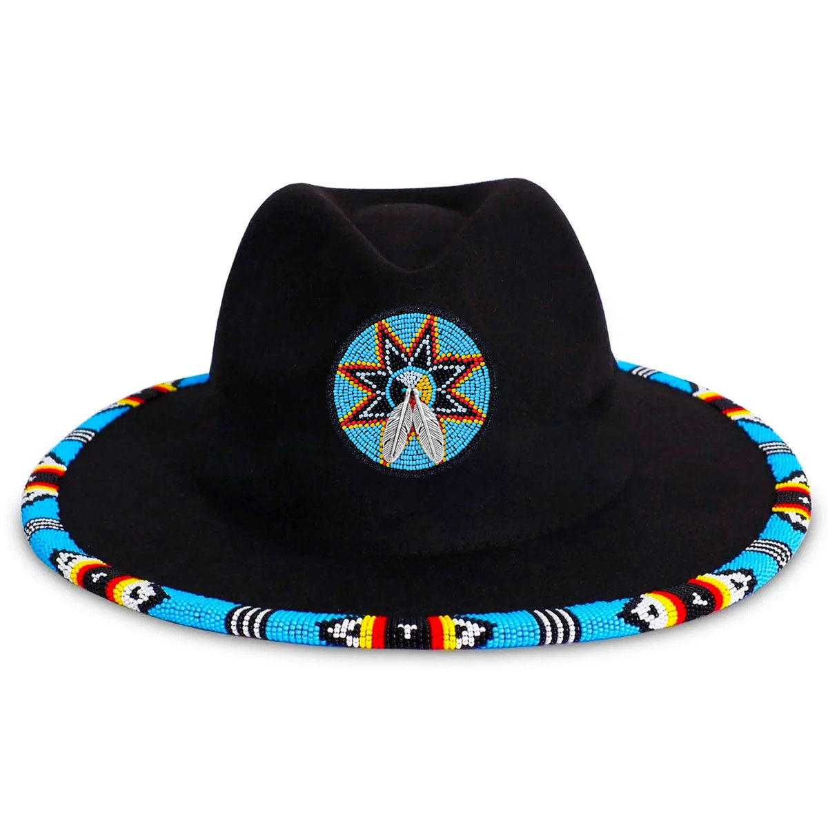 SALE 50% OFF - Medicine Wheel Star Fedora Hatband for Men Women Beaded Brim with Native American Style