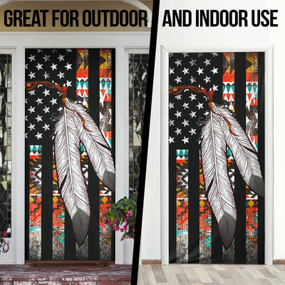 Native American Flag Feather Door Cover WCS