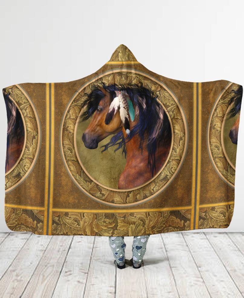 Horse Feather Hooded Blanket WCS