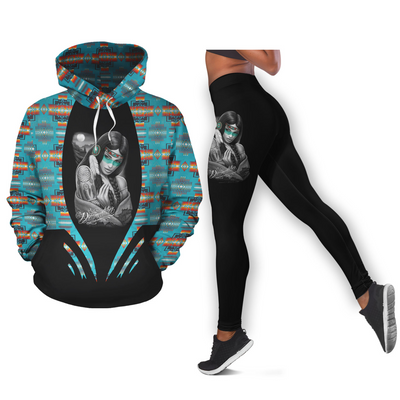 Native Girl Tribes Pattern Hoodie Legging Set WCS