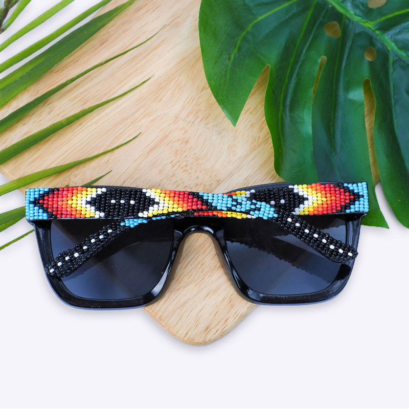 SALE 50% OFF - Black Dusk Handmade Beaded Sunglasses SG02