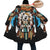 Native American Bear Dreamcatcher Horn Button Long Fleece Windbreaker WCS