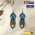 SALE 50% OFF - Blue Black Eagle Beaded Handmade Earrings For Women