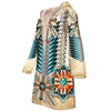 Native American Pattern Horn Button Long Fleece Windbreaker WCS