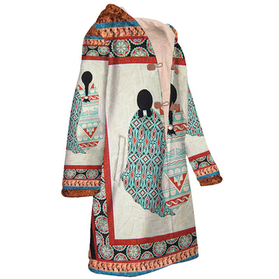 Indigenous Women Horn Button Long Fleece Windbreaker WCS