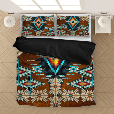 Turiquoise Native Indian Pattern Feather Native Pattern Brown Bedding Set WCS