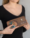 CUSTOM NAME HERE - Native American Wolves Womens Clutch Purse 02 WCS