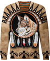 Striped Wolf Native 3D Hoodie - Native American Pride Shop