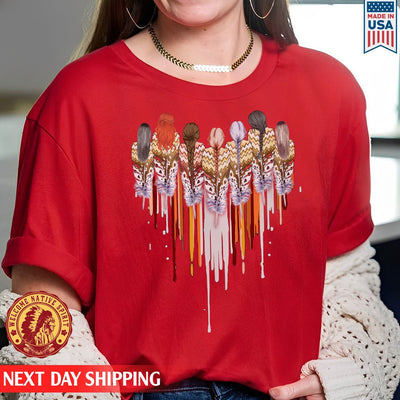 Native American Women Feather Heart Unisex Hoodie/Sweatshirt/T-Shirt