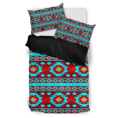 Red & Turquoise Native Pattern Bedding Set WCS