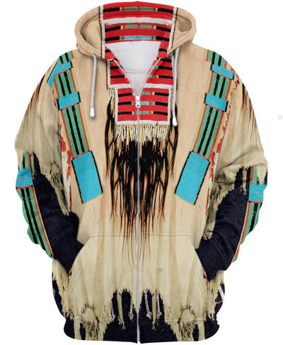 Native Patterns Pale Yellow 3D Hoodie - Native American Pride Shop